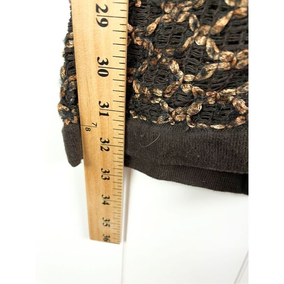 Free People New Romantics Joan of Arc knit tunic dress sweater copper thread XS - Picture 6 of 11